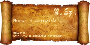 Mencz Szaniszló névjegykártya